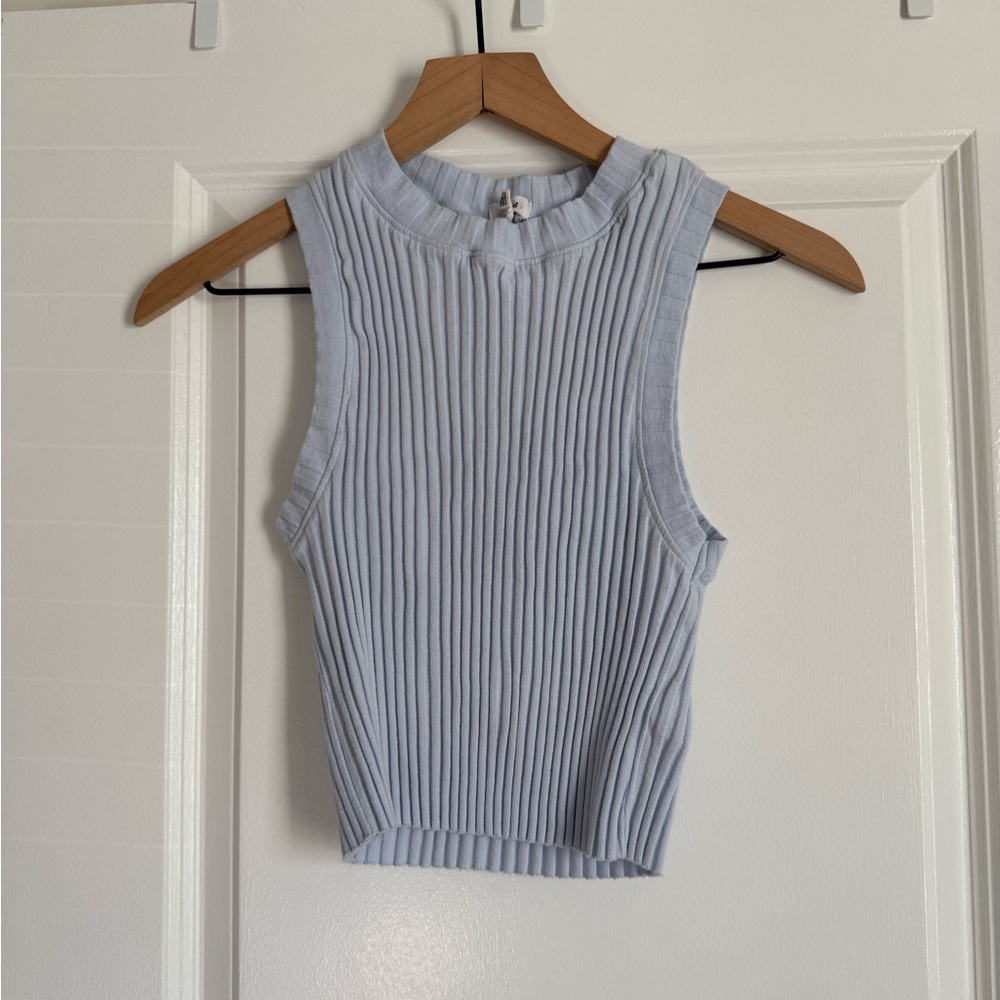 Aerie Light Blue Ribbed Tank Top